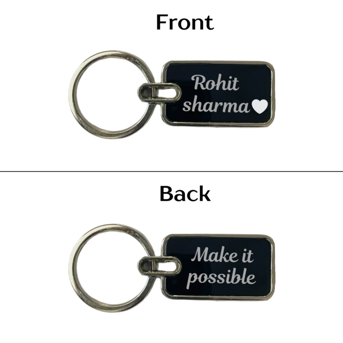 Customised Metal Keychain Engraved with Name/Message in Black Finish (Both Side) - Image 5