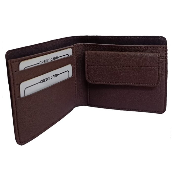 Customized Men's Wallet with coin pouch (Brown) - Image 2