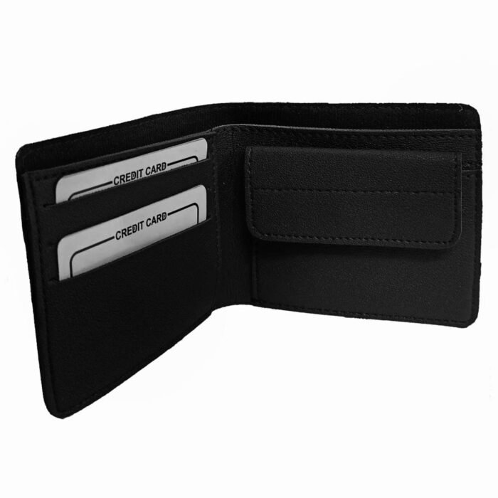 Customized Men's Wallet with coin pouch (Black) - Image 2