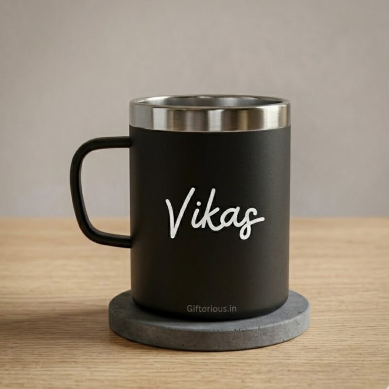 Matte black customized mug