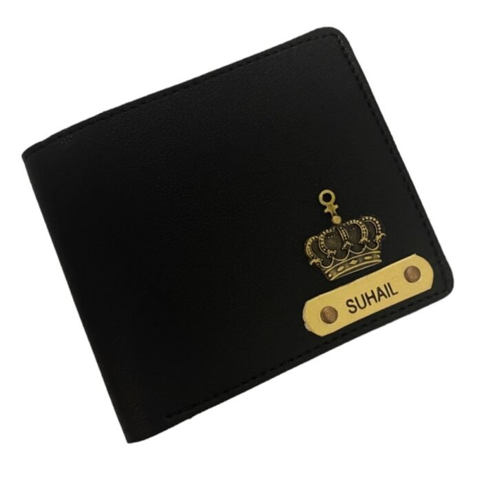 Customized Men's Wallet with coin pouch (Black)