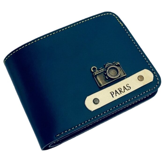 Customized Men's Wallet with Picture Slot (Navy blue)