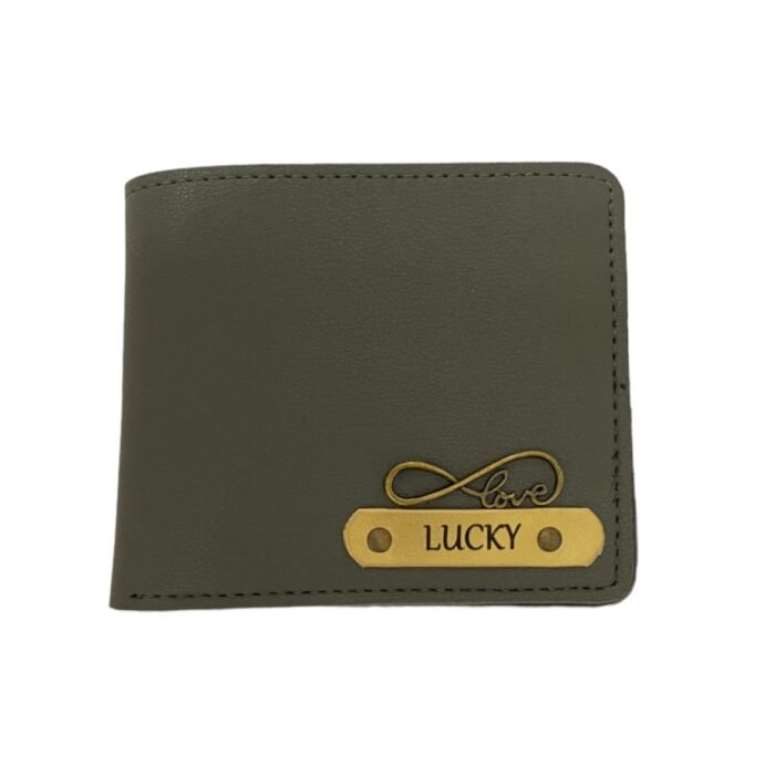 Customized Men's Wallet with coin pouch (Grey) - Image 6