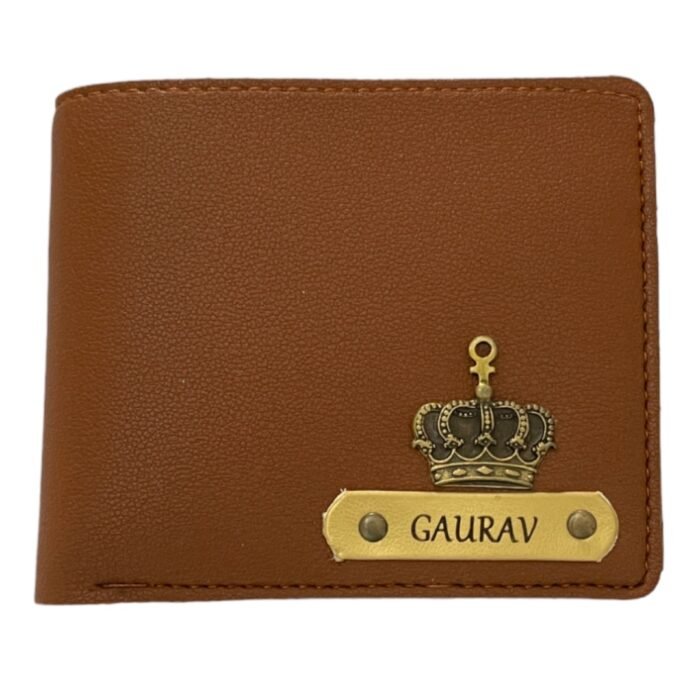 Customized Men's Wallet with coin pouch (Tan) - Image 6