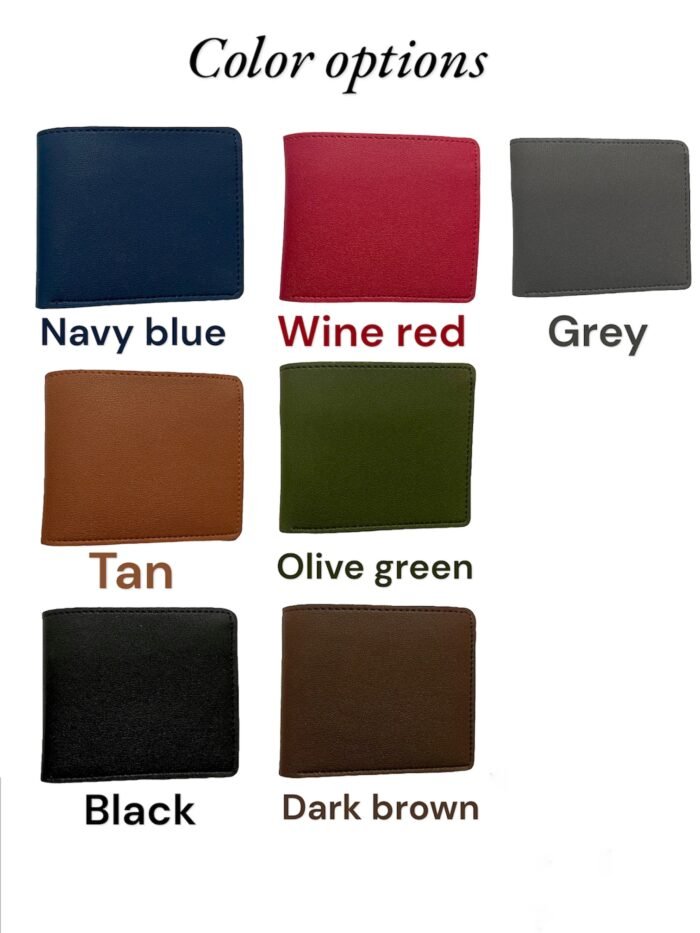 Customized Men's Wallet with coin pouch (Wine) - Image 4