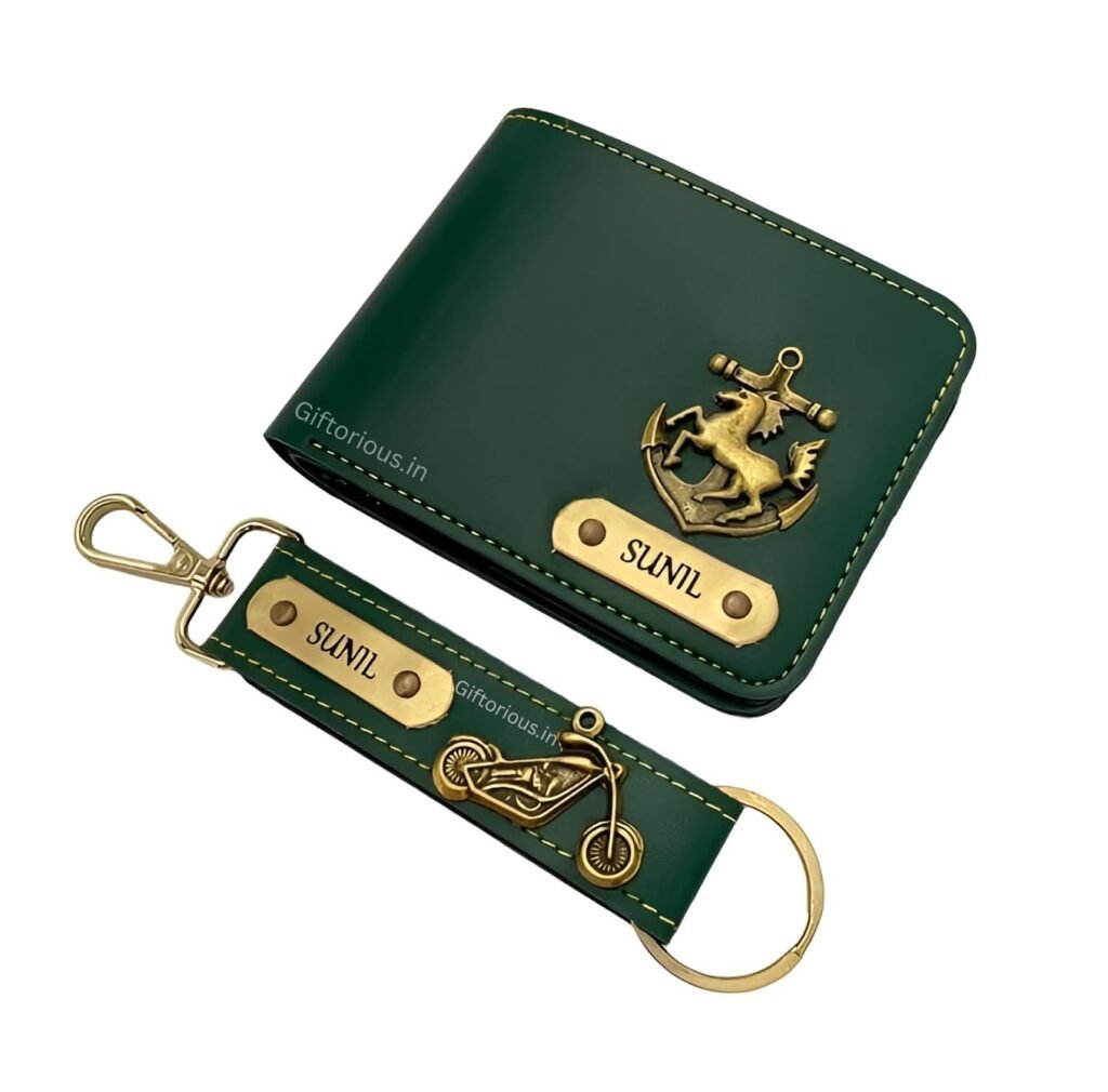 custom wallet with name and charm