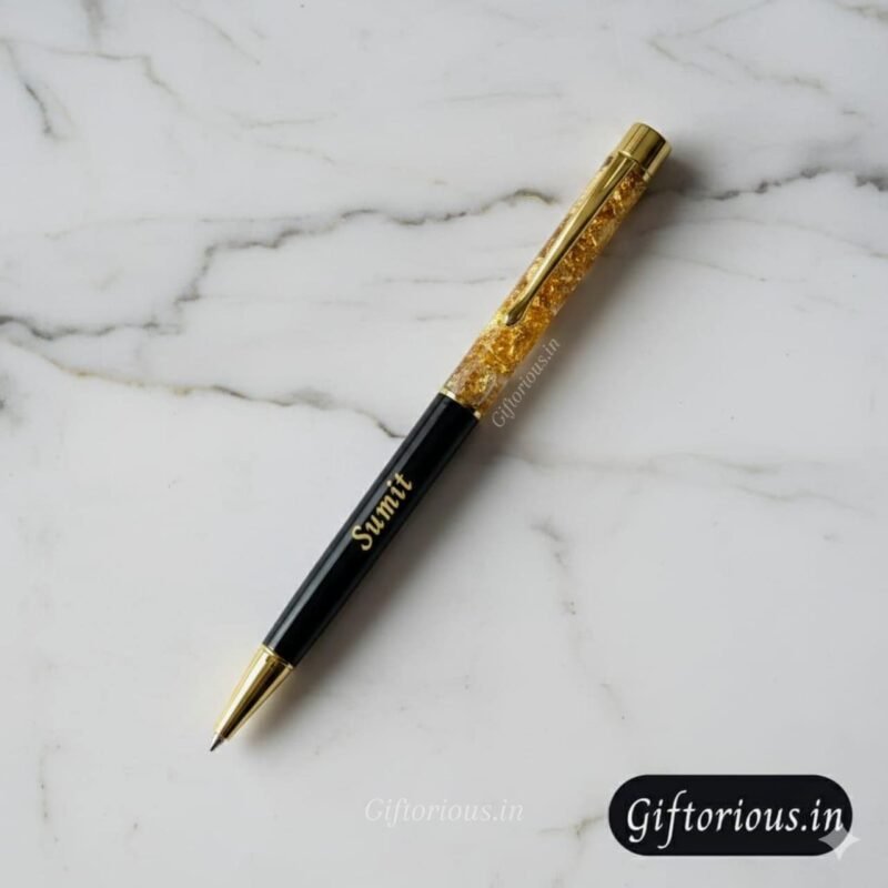 Customised Golden Flake Pen With Name