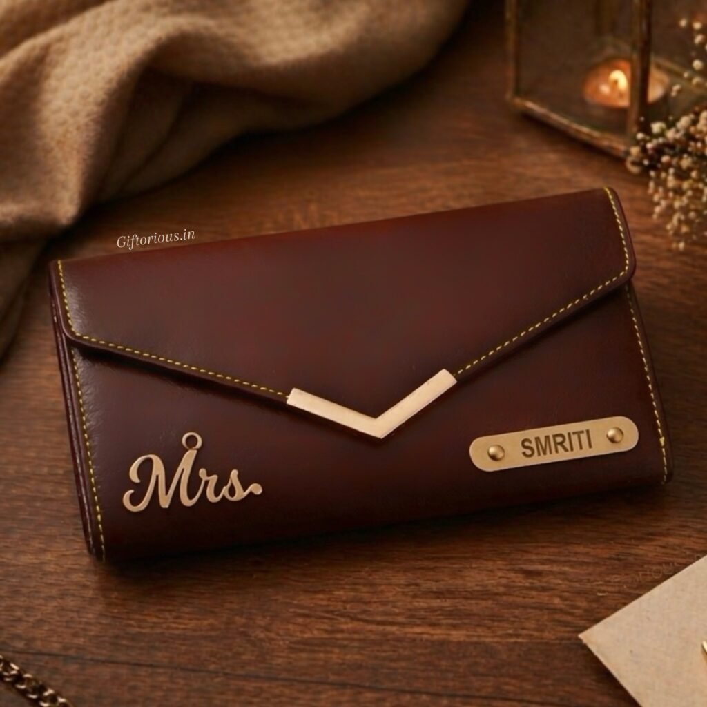 Customized Women Wallet | Personalized Ladies Wallet with Name Tag & Charm