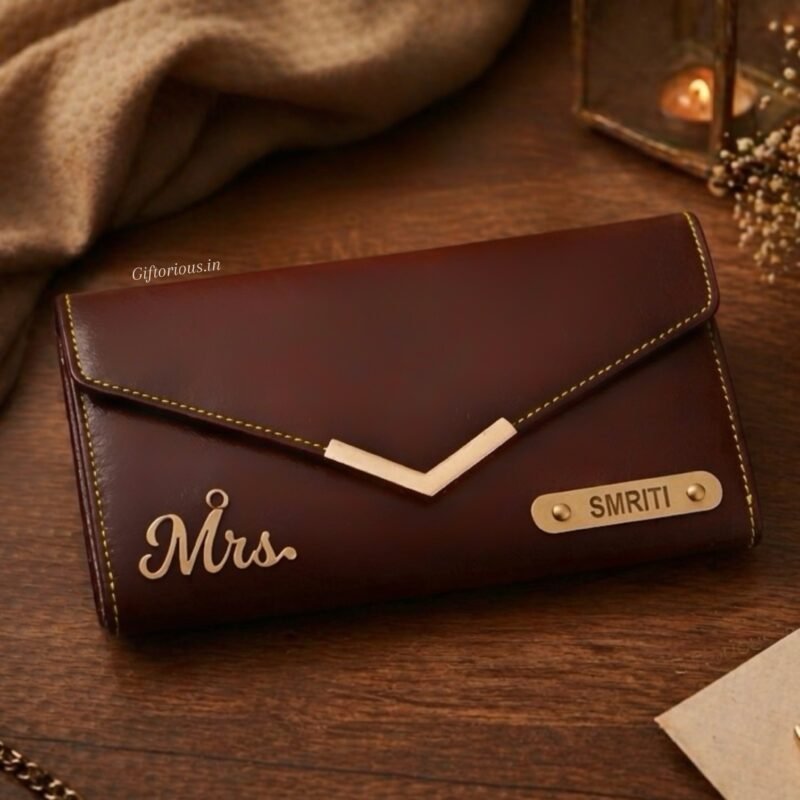 Customized Women Wallet | Personalized Ladies Wallet with Name Tag & Charm